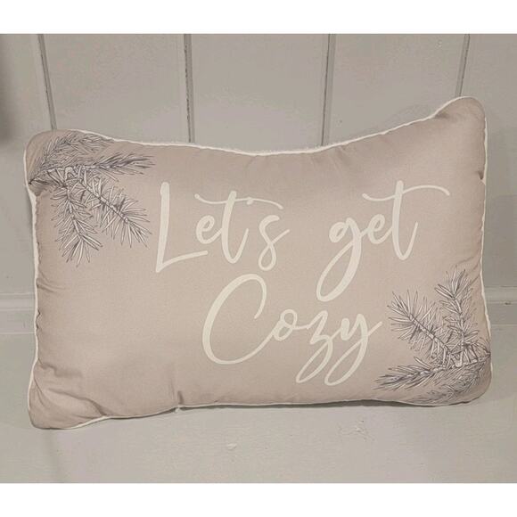 Lets Get Cozy Decorative Throw Pillow Snowflakes - Picture 1 of 5